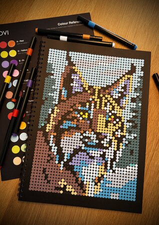 Premium Edition II opengeslagen met een lynx-portret in pixel art